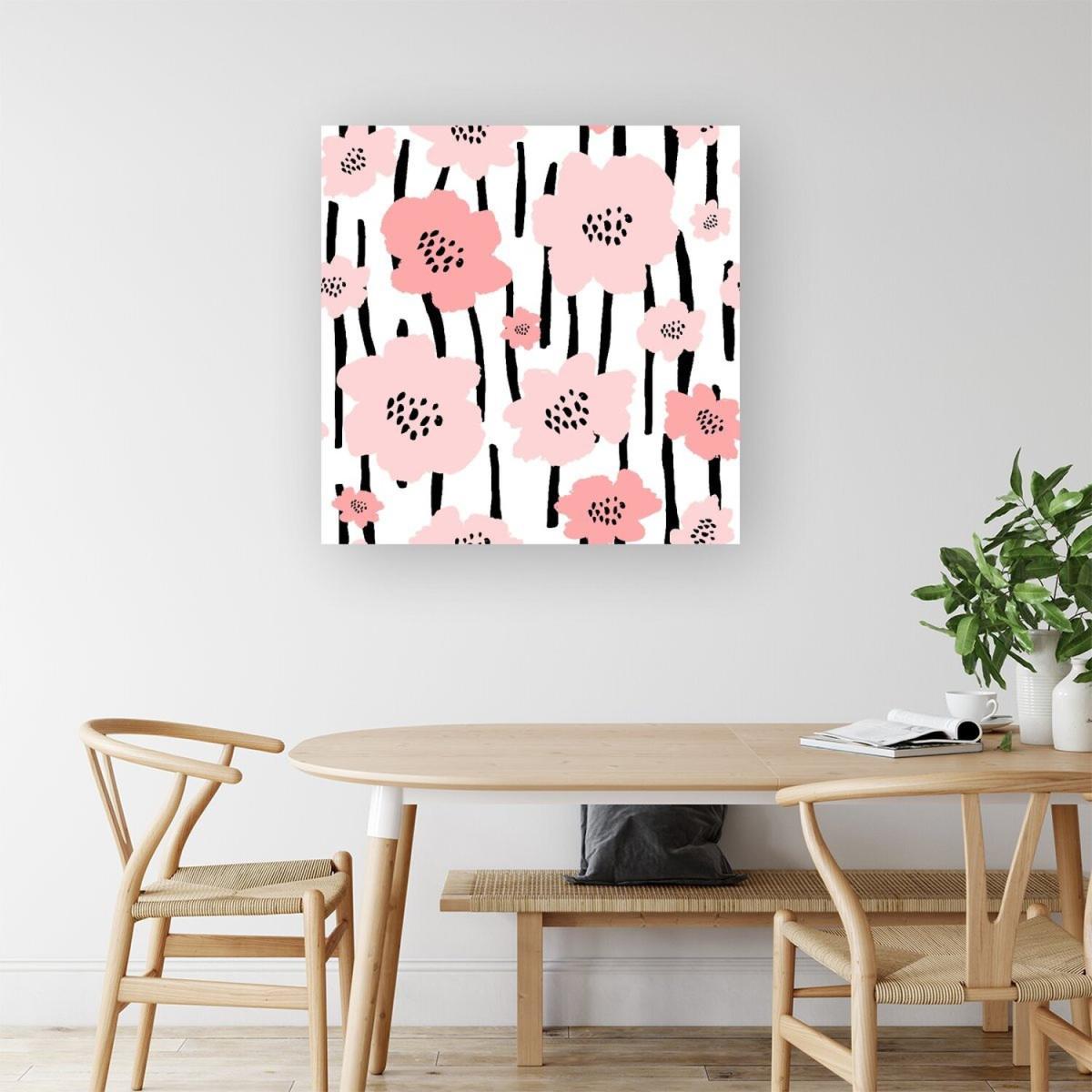 Pastel Pink Flowers Canvas Print - Pink / Large – image 2