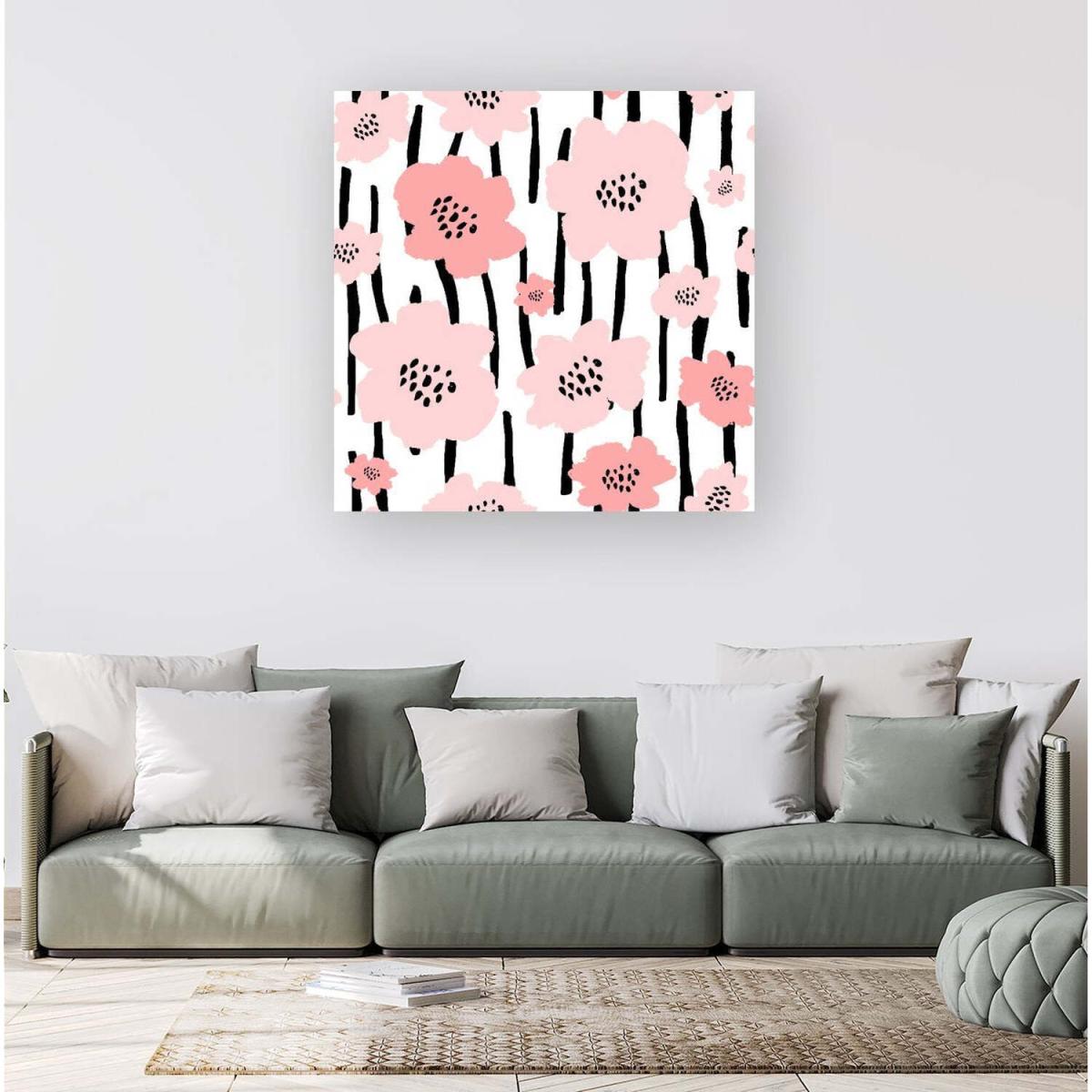 Pastel Pink Flowers Canvas Print - Pink / Large – image 3