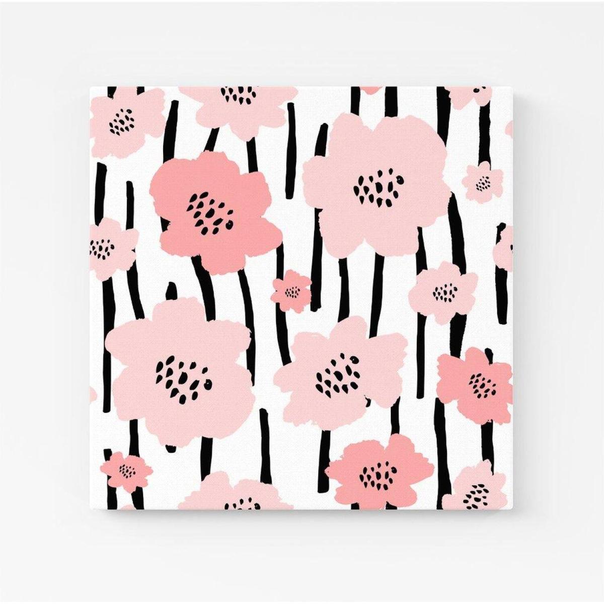 Pastel Pink Flowers Canvas Print - Pink / Large – image 4
