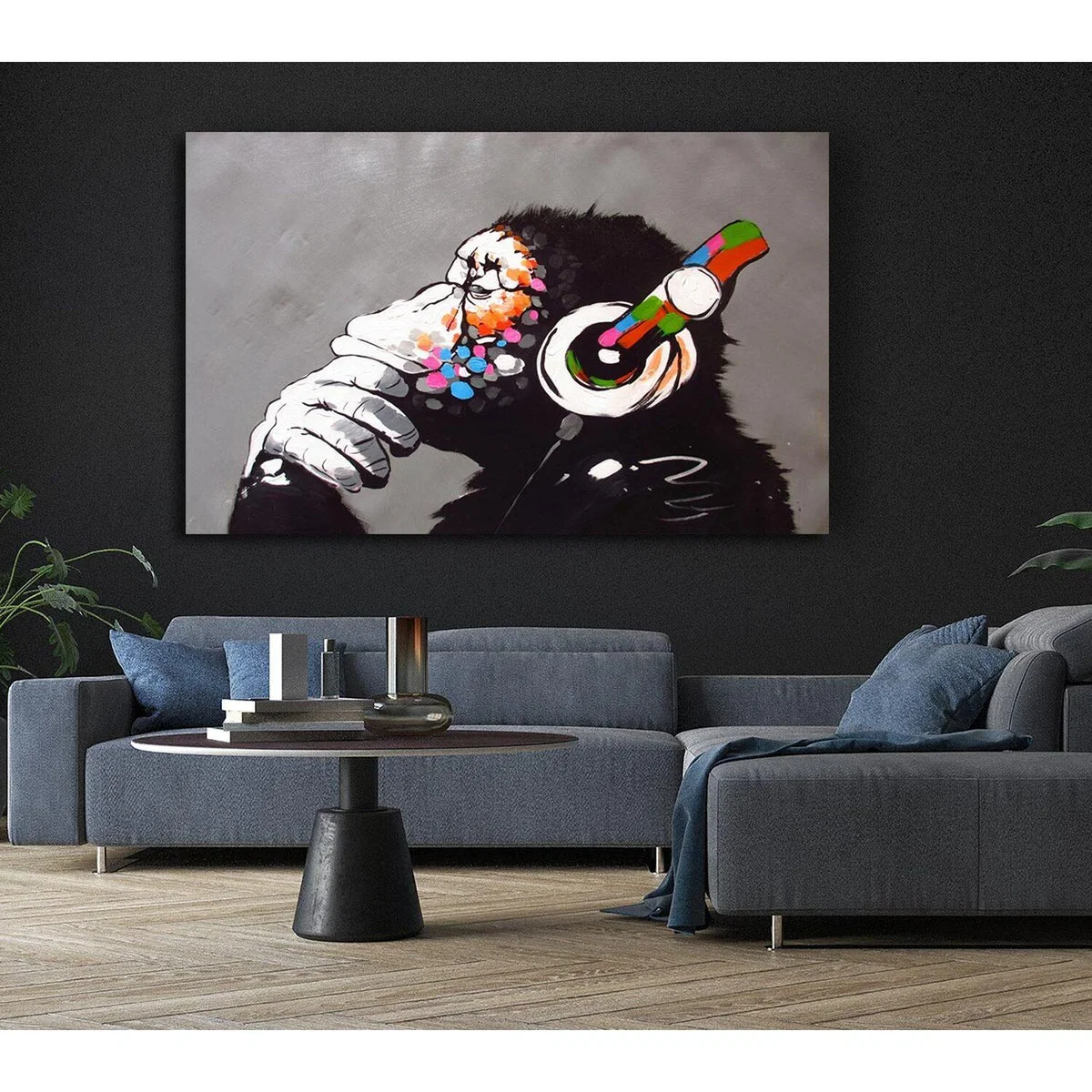 Chimp Headphones Thinking - Yellow / Small 14 x 20 Inches – image 6