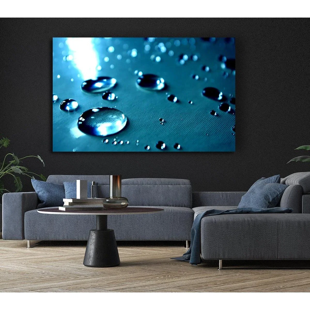 Drops Of Water Canvas Print Wall Art - Yellow / 50.8cm – image 5