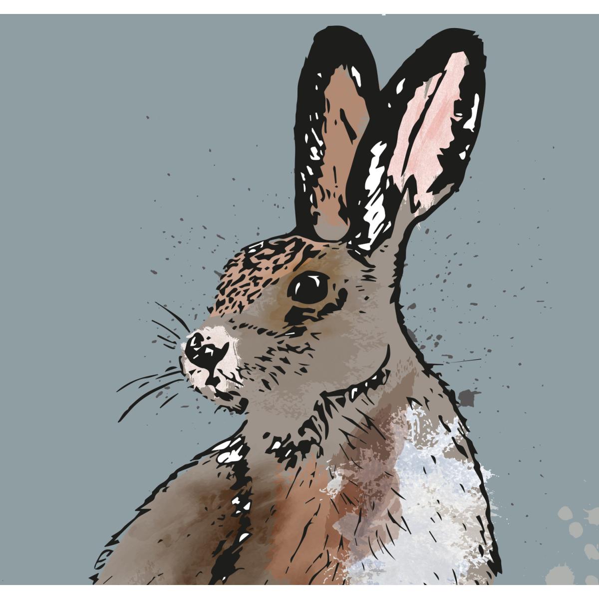 Rustic Hare Neutral Framed Wall Art Print - Black Frame - Black Frame – image 2