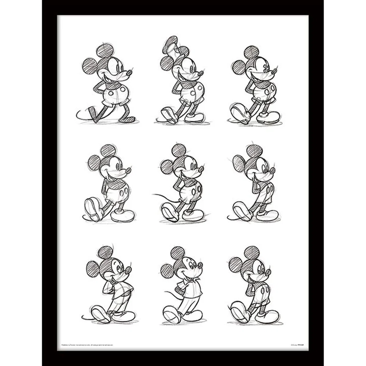 Mickey Mouse Sketched Multi Framed Print – image 2