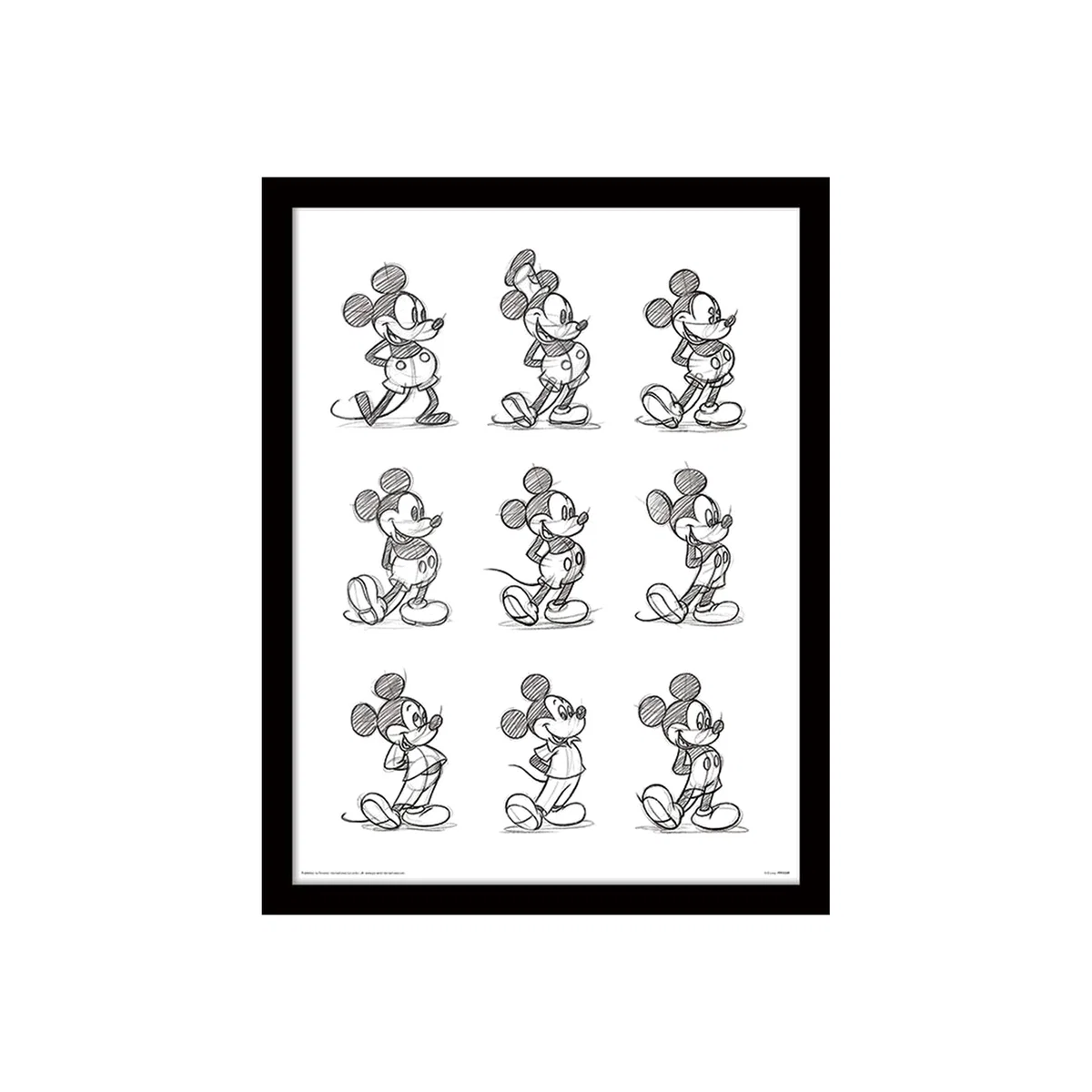 Mickey Mouse Sketched Multi Framed Print – image 1