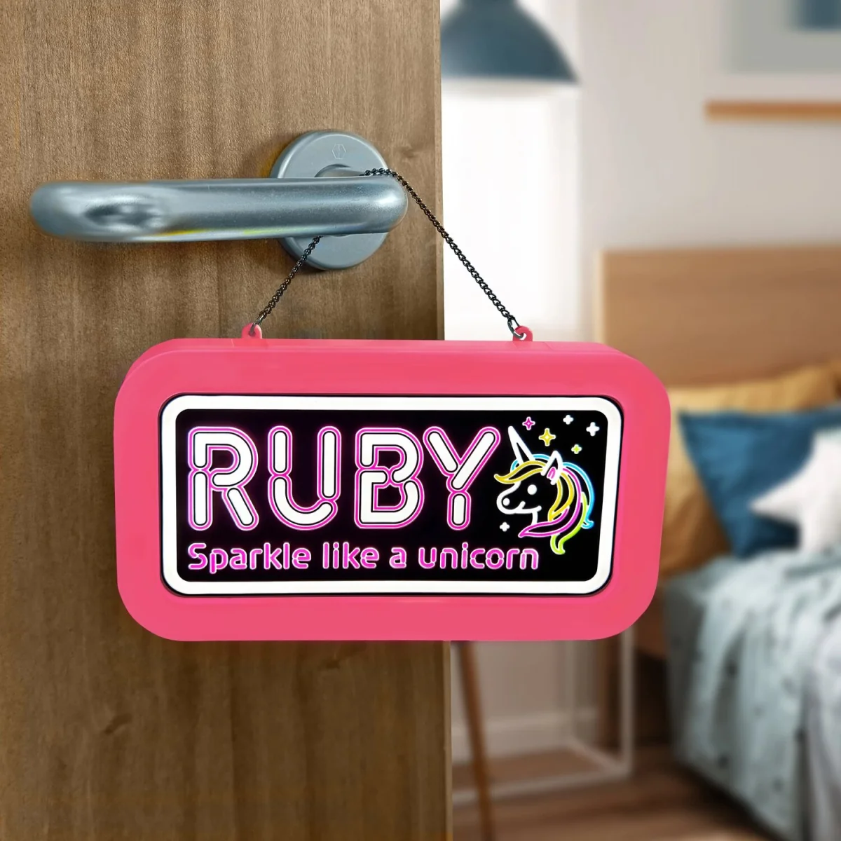 Ruby Pre-personalised Light-Up Neon Bedroom Sign - Pink – image 8