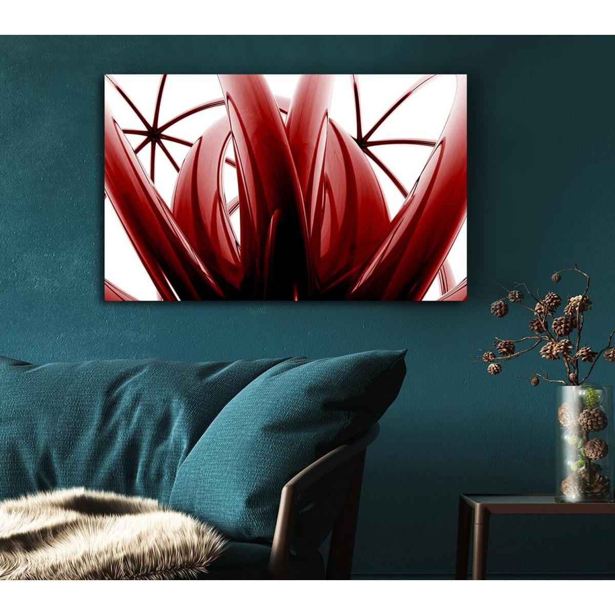 Two Sides Red Canvas Print Wall Art - Yellow / 35.56cm – image 5