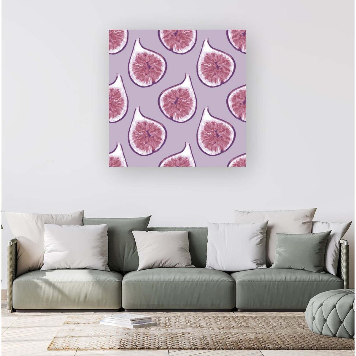 Modern Fig Pattern Canvas Print - Purple / Large – image 3