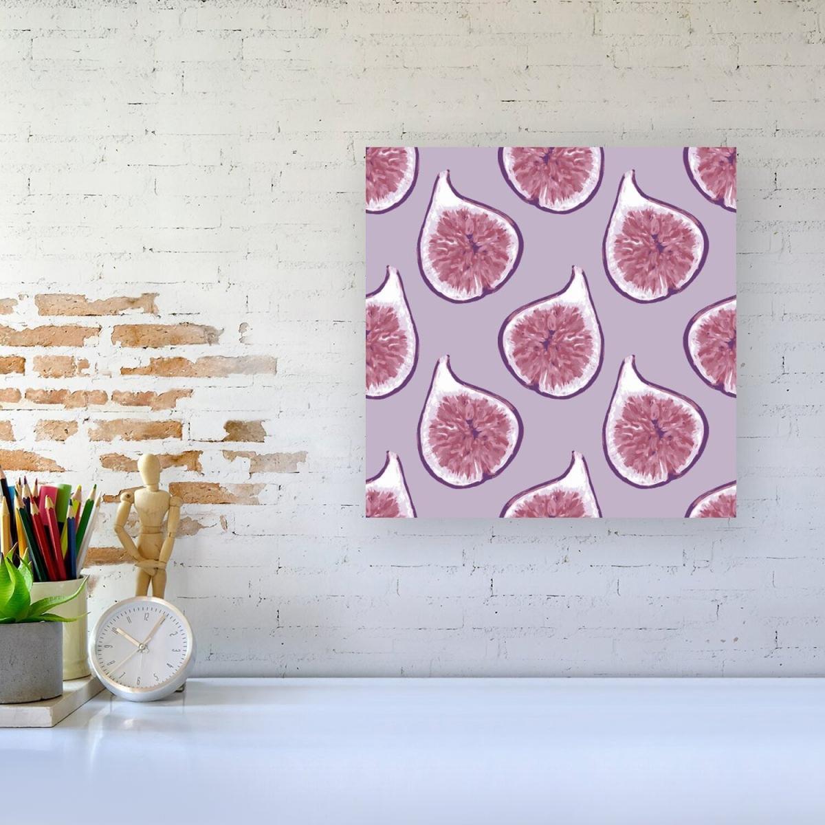 Modern Fig Pattern Canvas Print - Purple / Large – image 1
