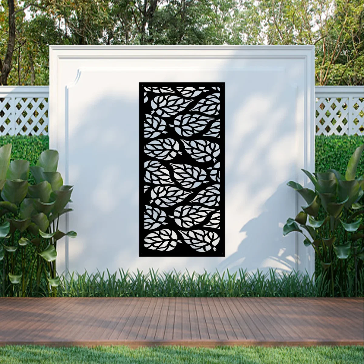 Crown Blossom Screen Metal Wall Art - Black – image 2