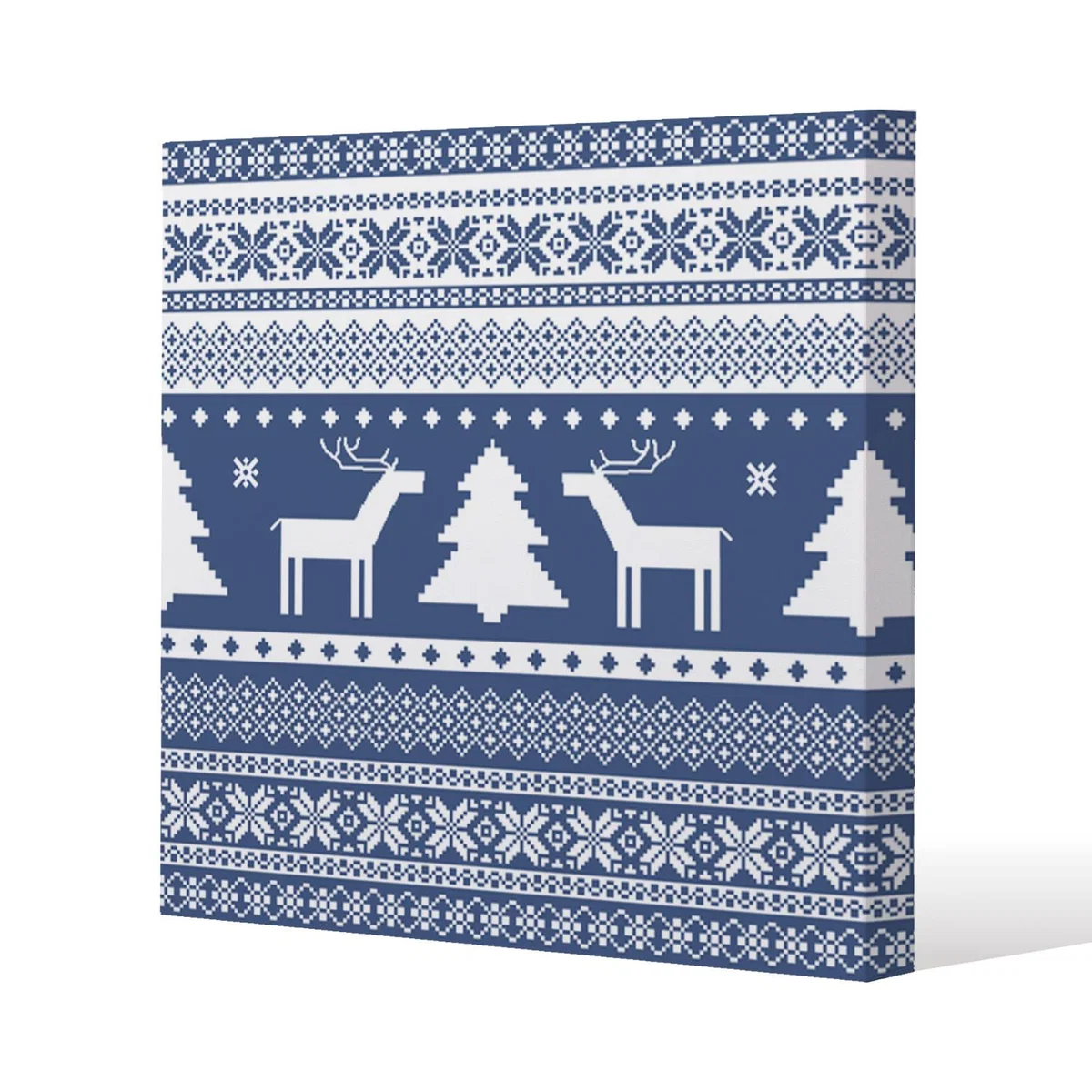 Knitted Ornamental Pattern Gallery Canvas - Blue / 77cm – image 2