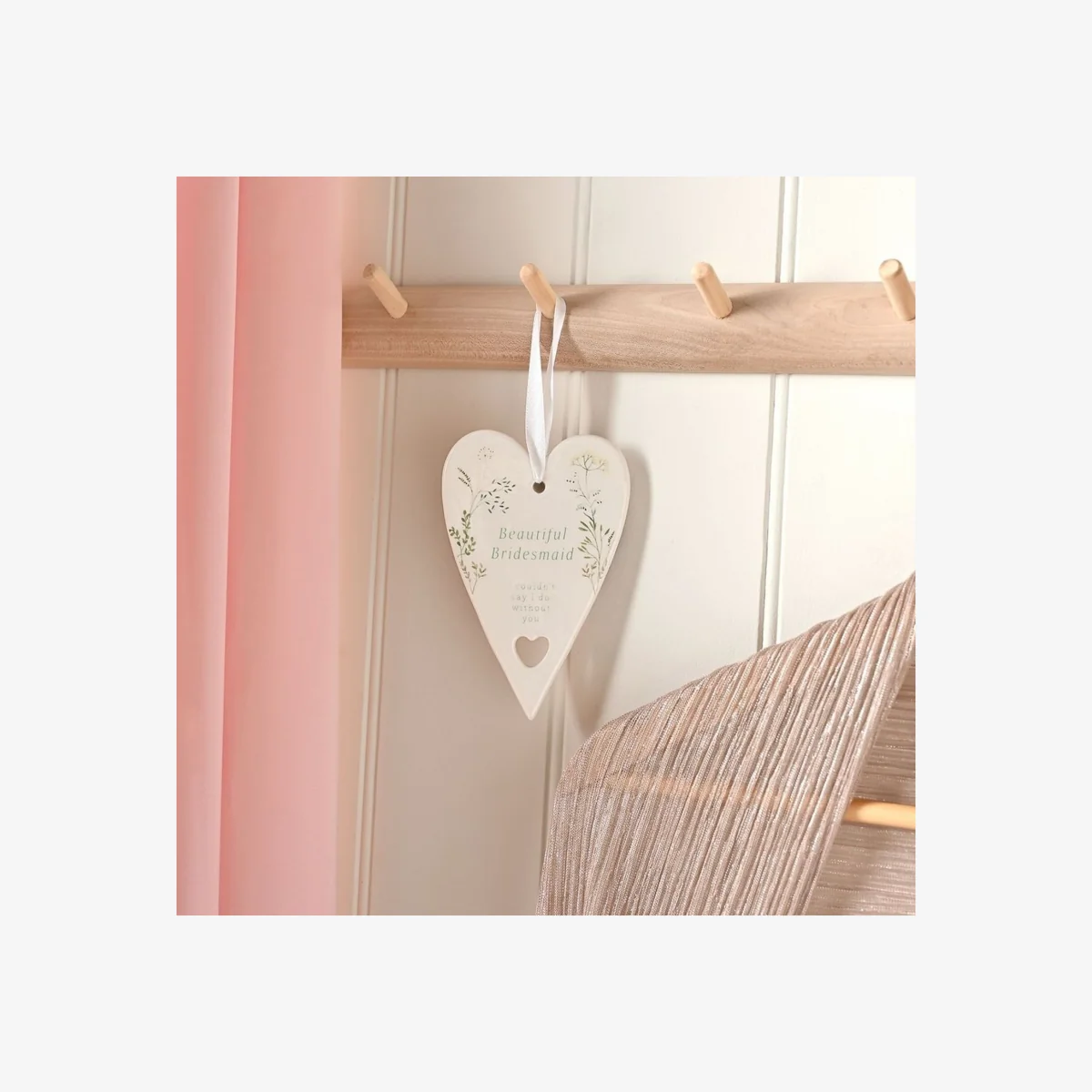 Uniqueful Love Story Ceramic Hanging Heart Plaque - Bridesmaid – image 1