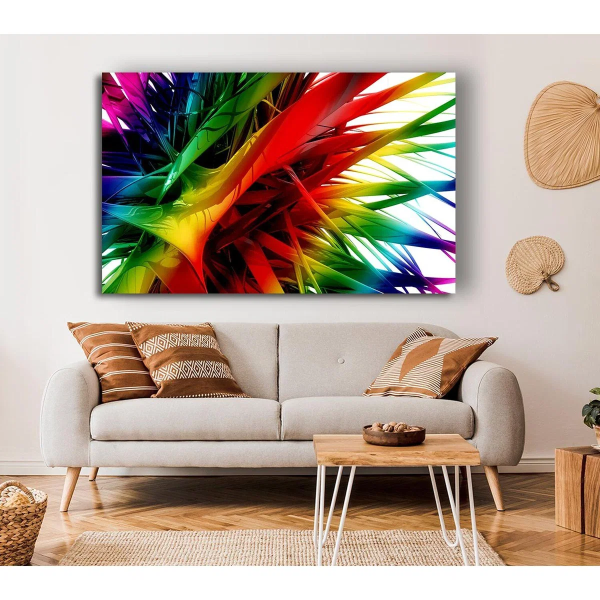 Rainbow Maze Canvas Print Wall Art - Yellow / 35.56cm – image 4