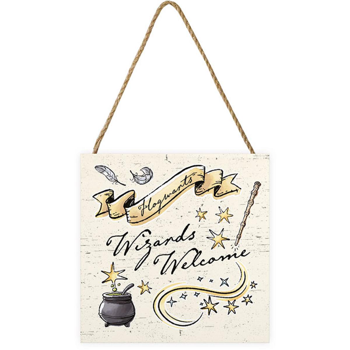 Harry Potter (Wizards Welcome) Wooden Block - White – image 2