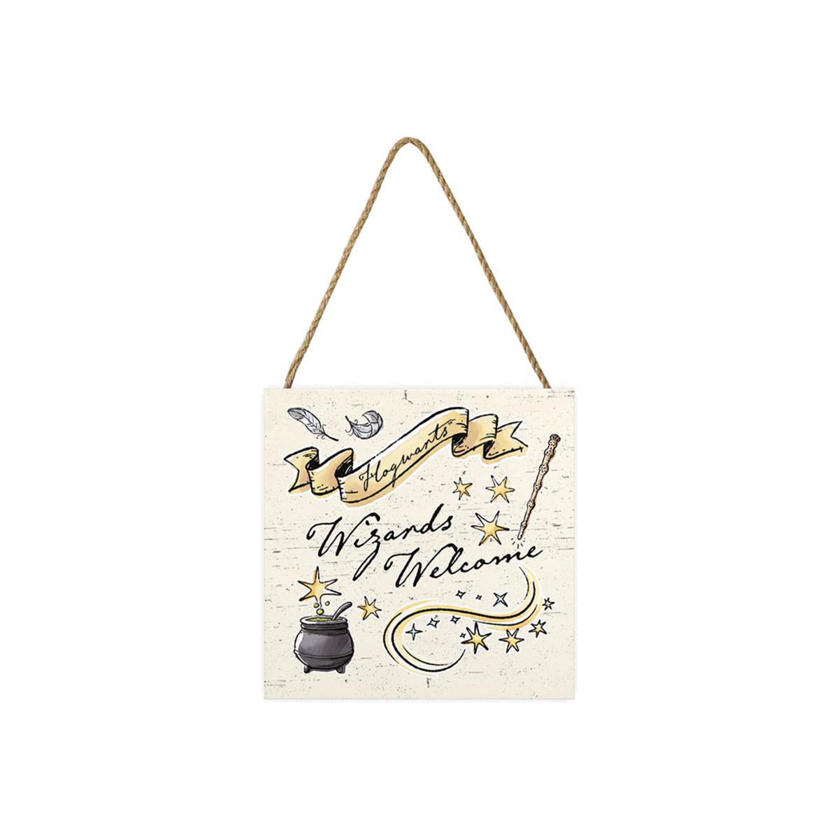 Harry Potter (Wizards Welcome) Wooden Block - White – image 1