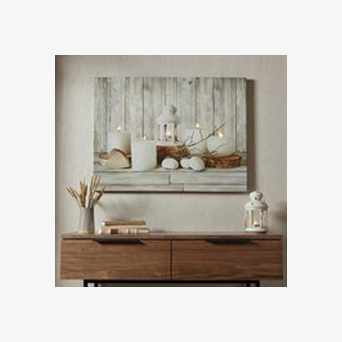 Art for the Home Coastal Treasures LED Printed Canvas - White