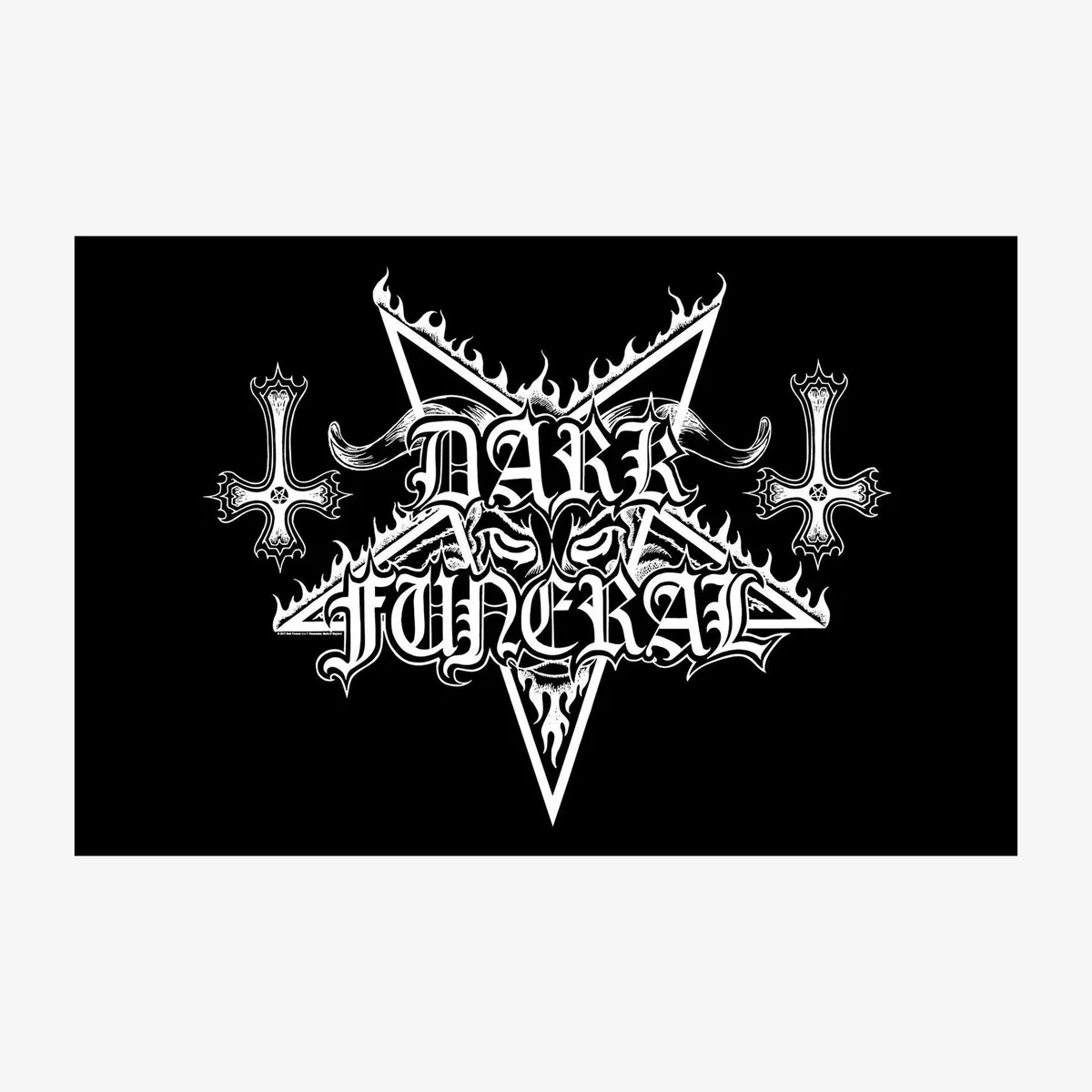 Dark Funeral Logo Textile Poster - Black/White
