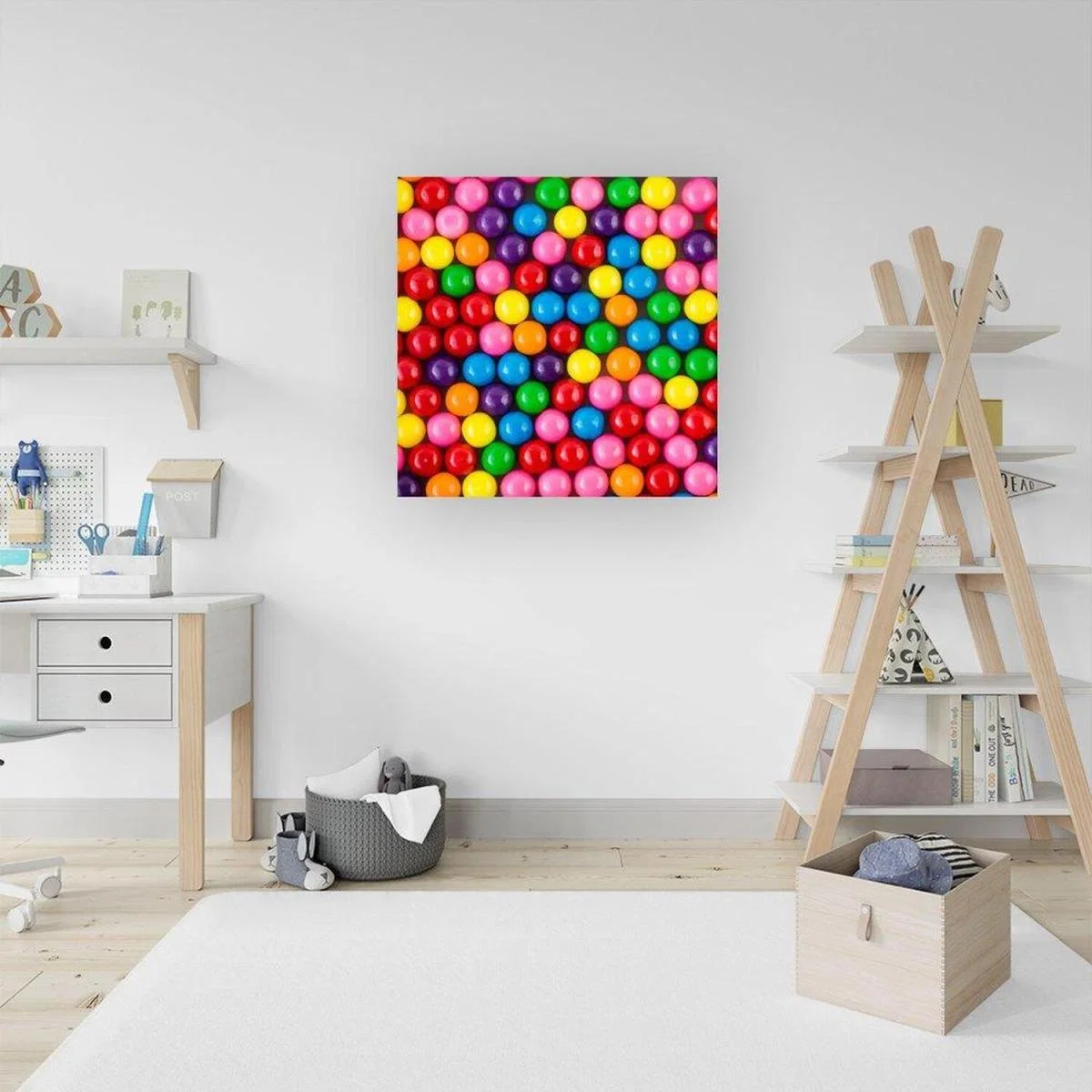 Brightly Colored Gum Balls Canvas Print - Pink / Small – image 2