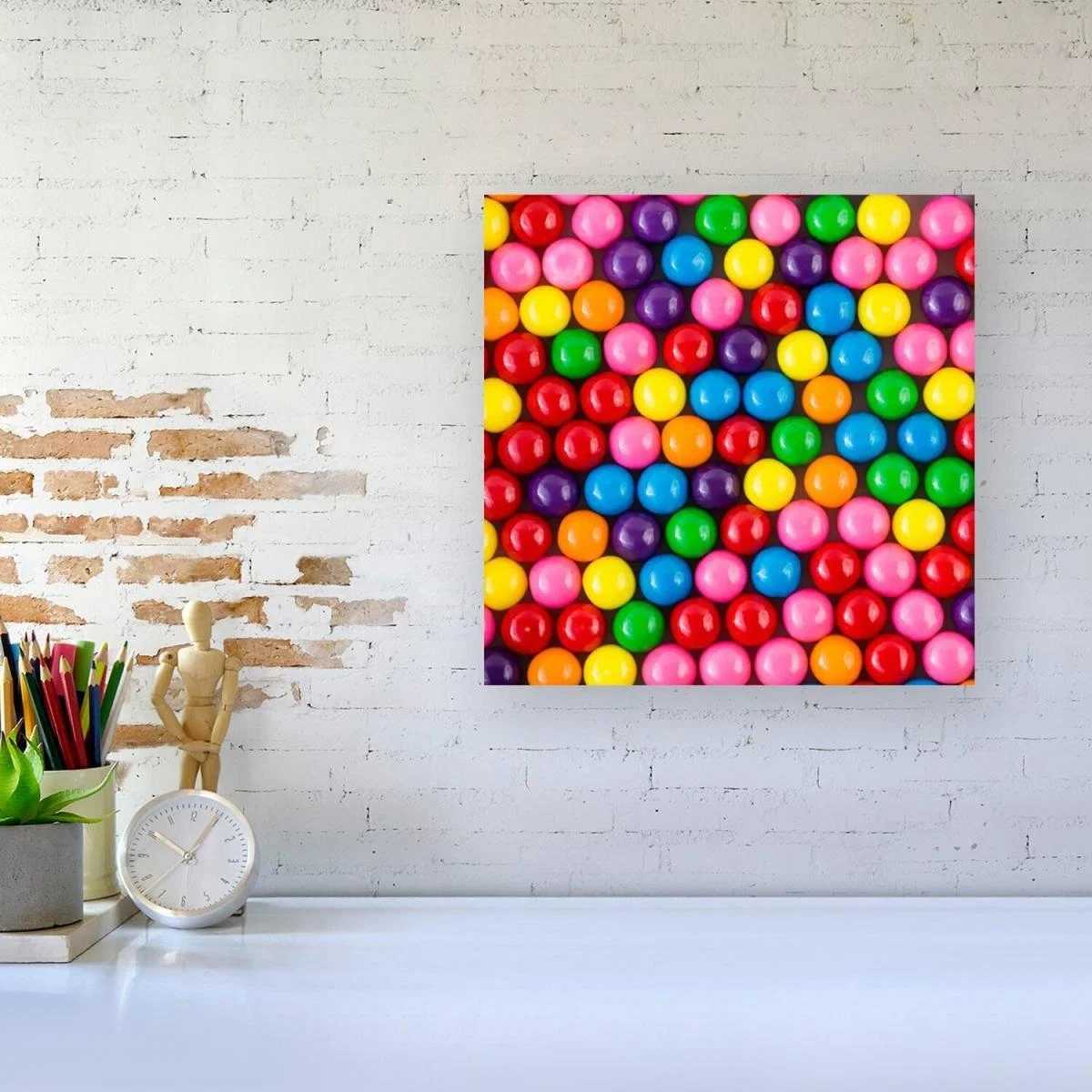 Brightly Colored Gum Balls Canvas Print - Pink / Small – image 1