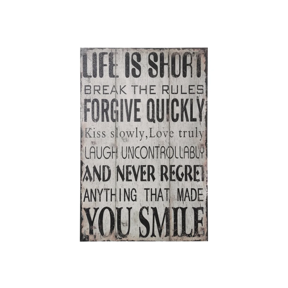 Madera Life Is Short Break the Rules Wall Plaque - Assorted