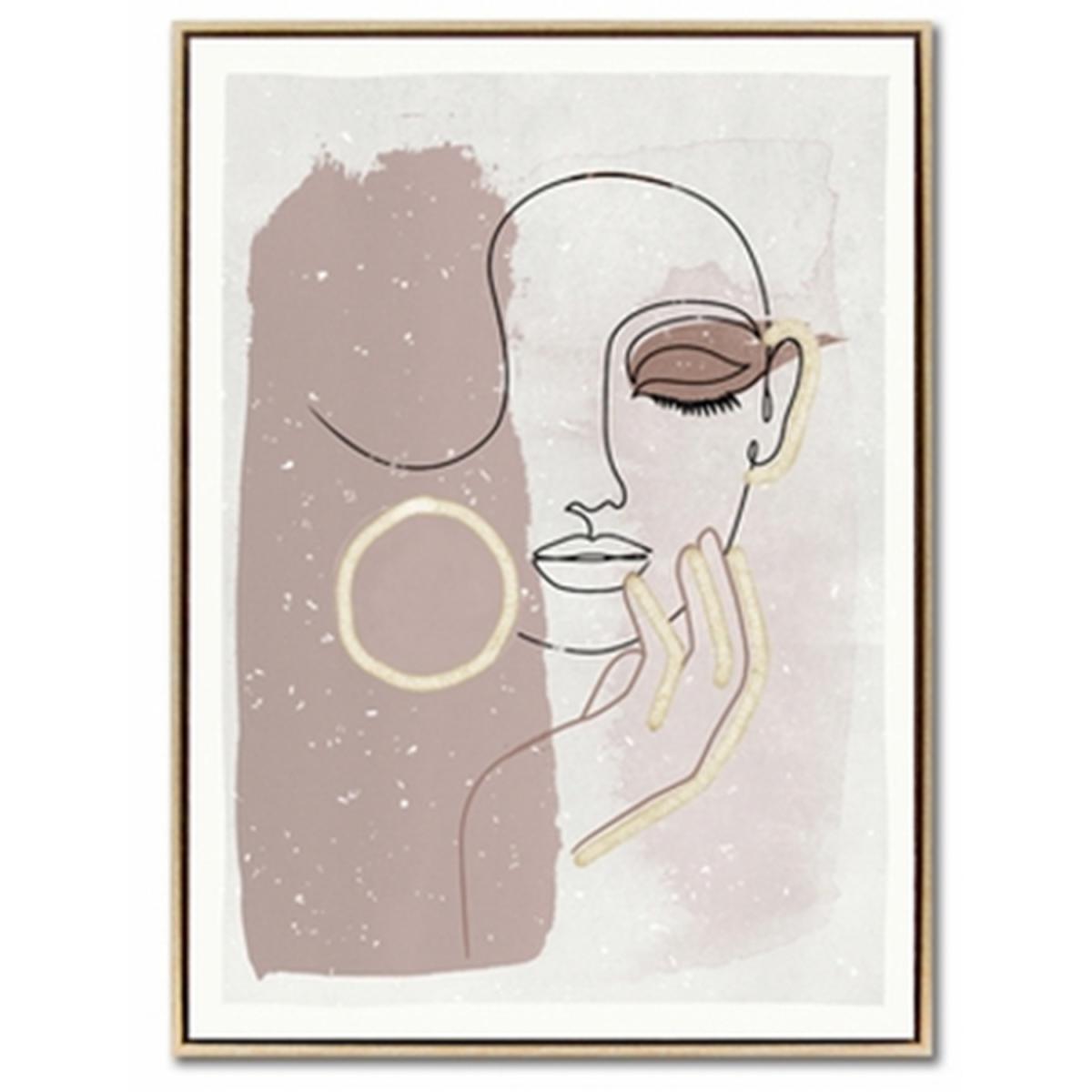 Framed Abstract Face Outline Canvas – image 2