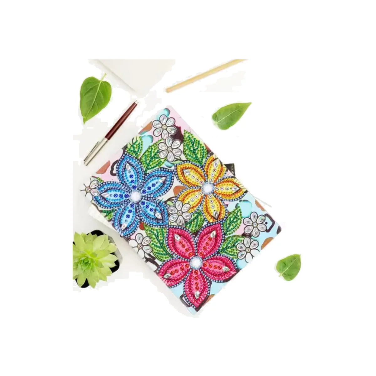 Diamond Painting Art Flower Notebook Kit - Multi – image 1