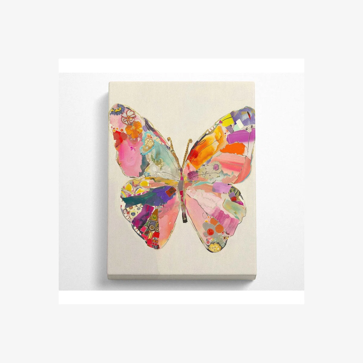 Butterfly Collage Canvas Print - Black / 50.8cm