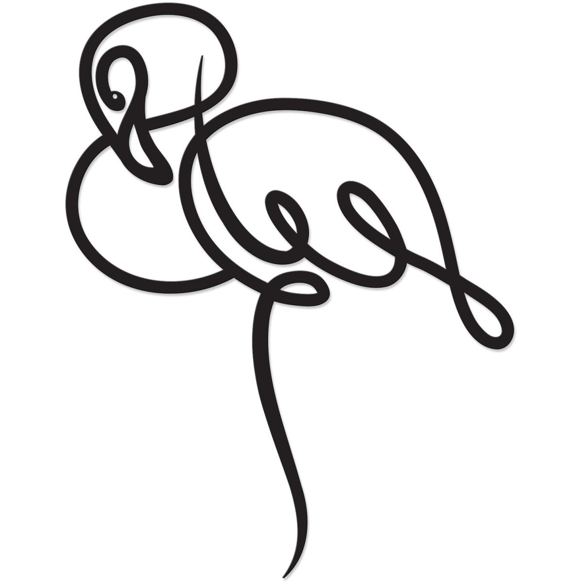 Flamingo Wall Art Metal Decorative Object - Black - Black – image 2