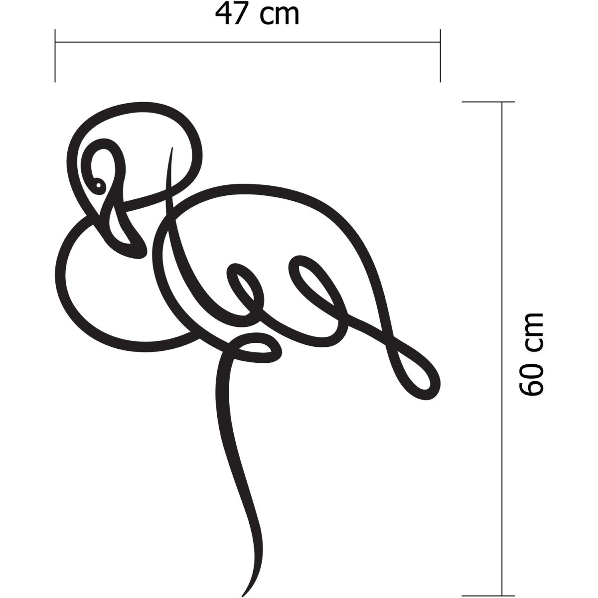 Flamingo Wall Art Metal Decorative Object - Black - Black – image 3