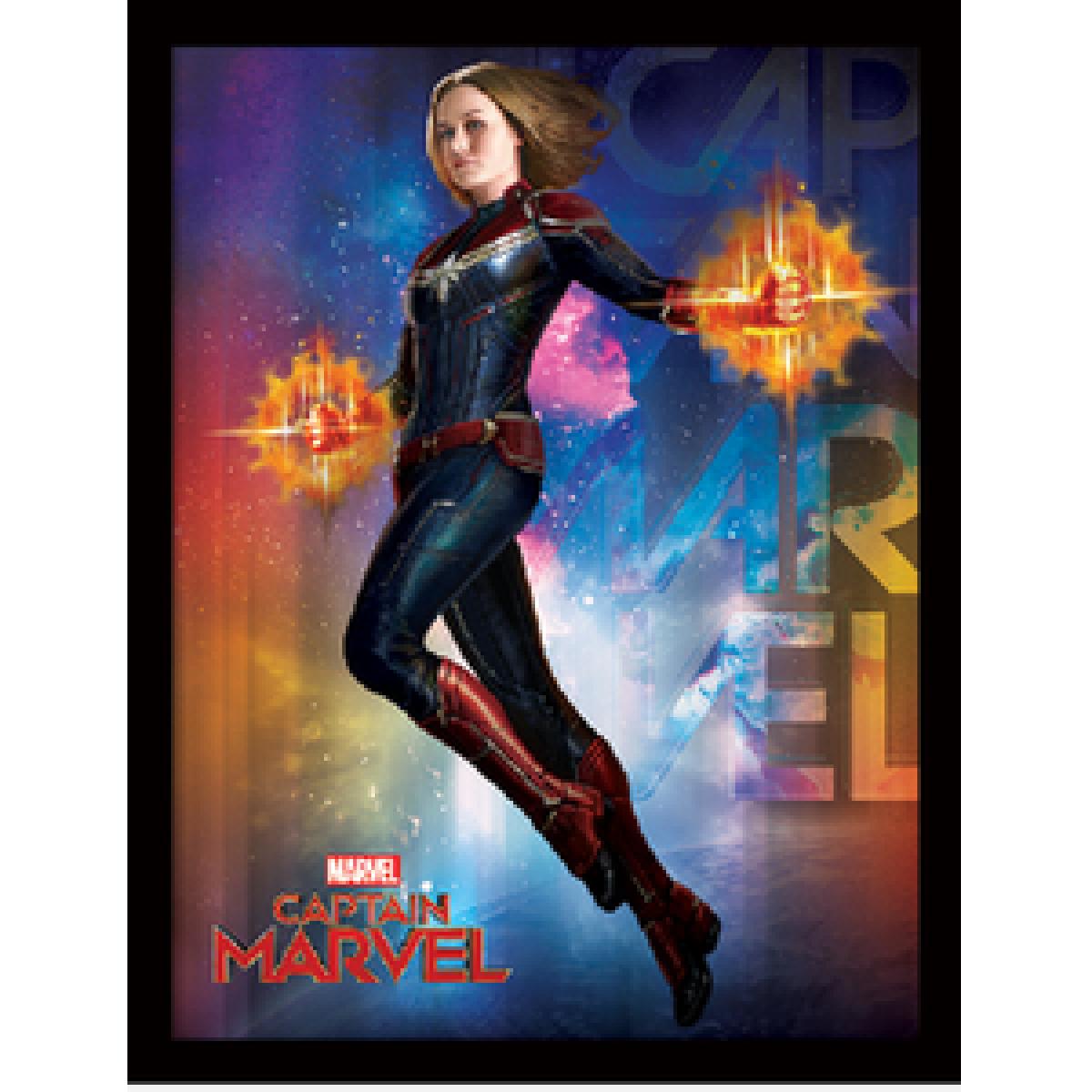 Captain Marvel (Space) Framed Print – image 2