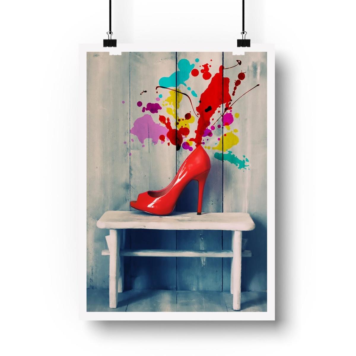 Retro Red Shoes Art Print - Red / 84.1cm – image 3