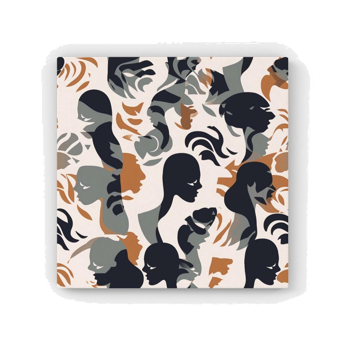 Abstract Grey Brown Silhouette HD Metal Print - Brown / 40cm