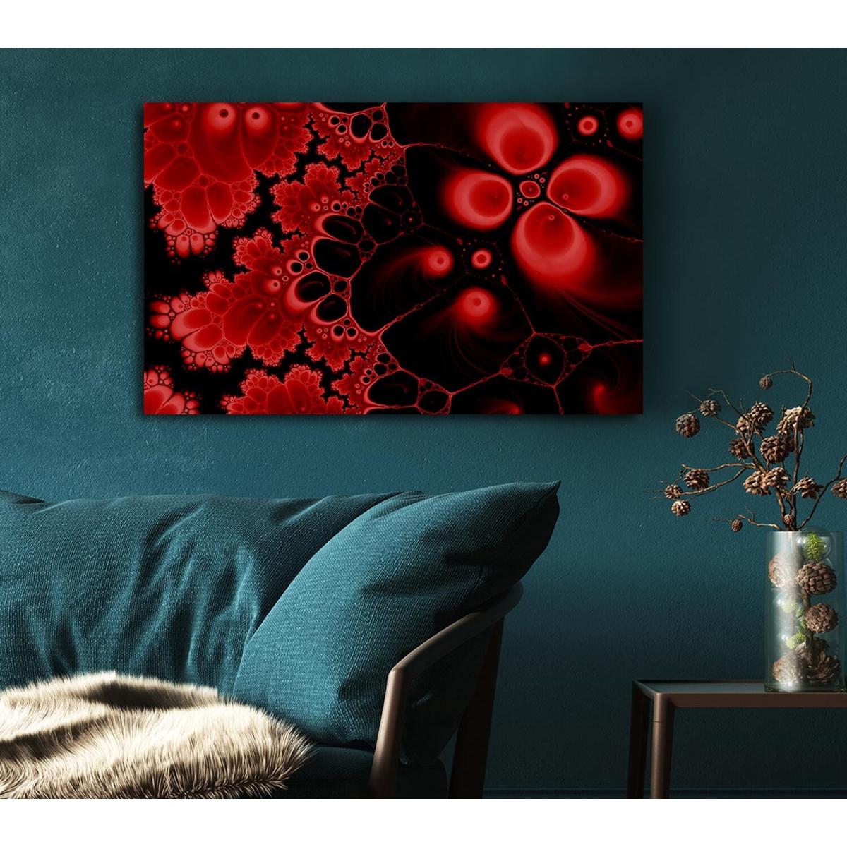 Red On Black Flourish Canvas Print Wall Art - Yellow / 50.8cm – image 4