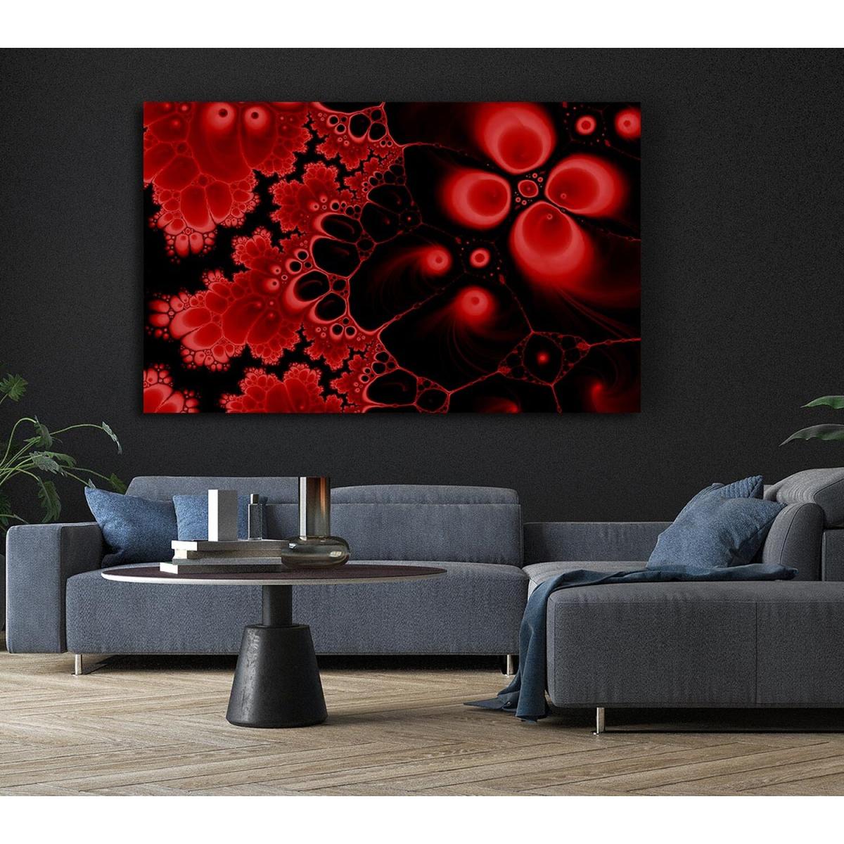Red On Black Flourish Canvas Print Wall Art - Yellow / 50.8cm – image 5