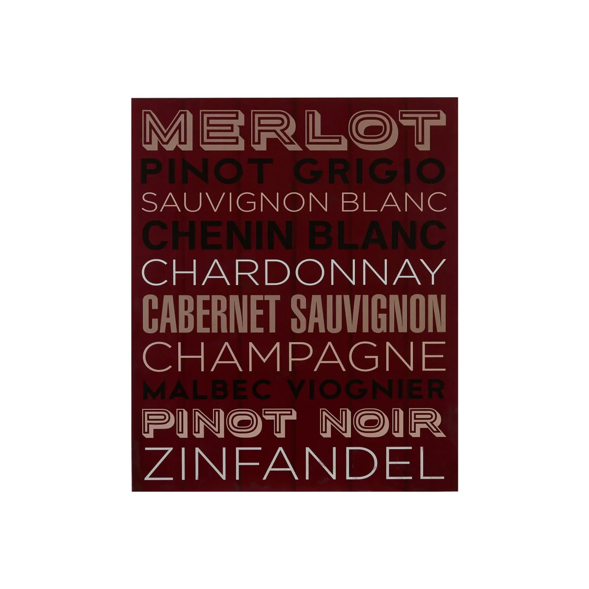 Madera Wine List Wall Plaque - Red