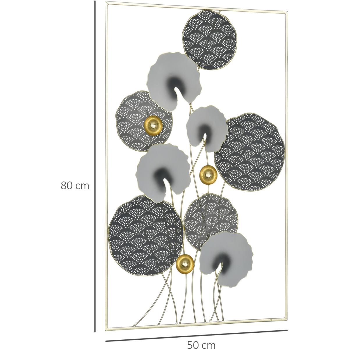 3D Wall Art Modern Lotus Leaves Hanging Wall Sculpture Home Decor - Multi-Colour – image 2