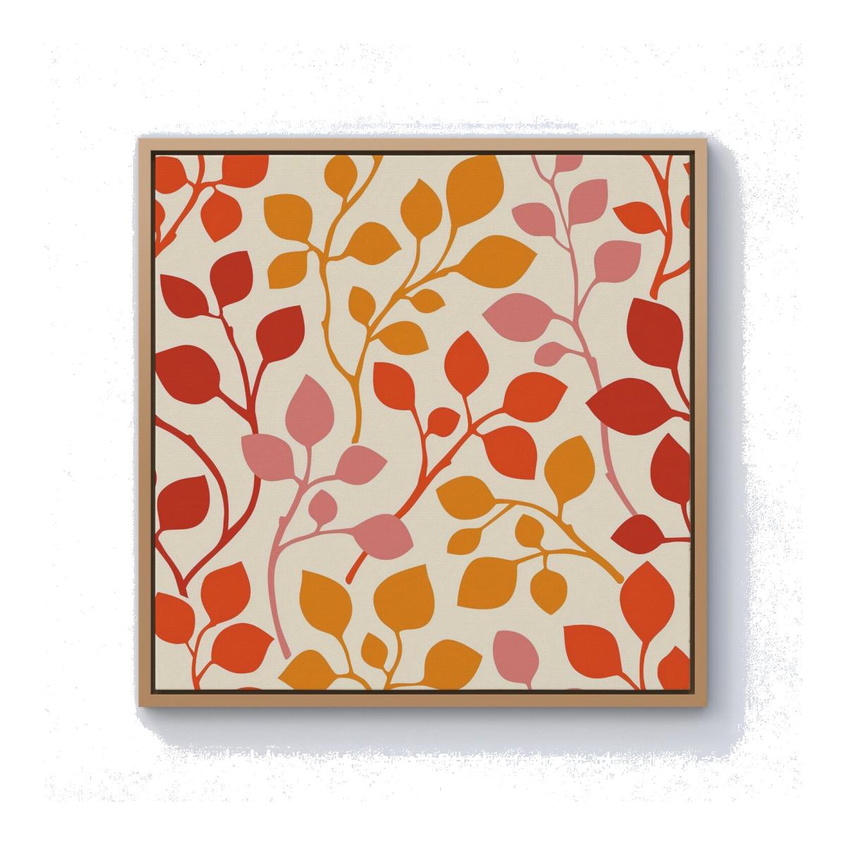Colorful Autumn Leaves Canvas Print - Red / 40.6cm / Pine Frame