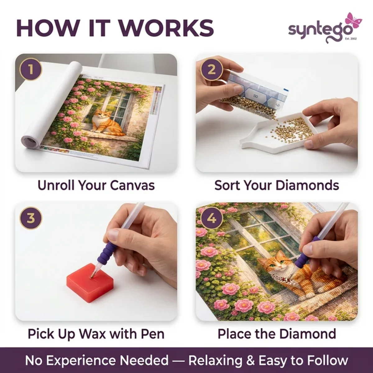 Window with Roses and Cat DIY Diamond Painting Kit - Multi – image 4