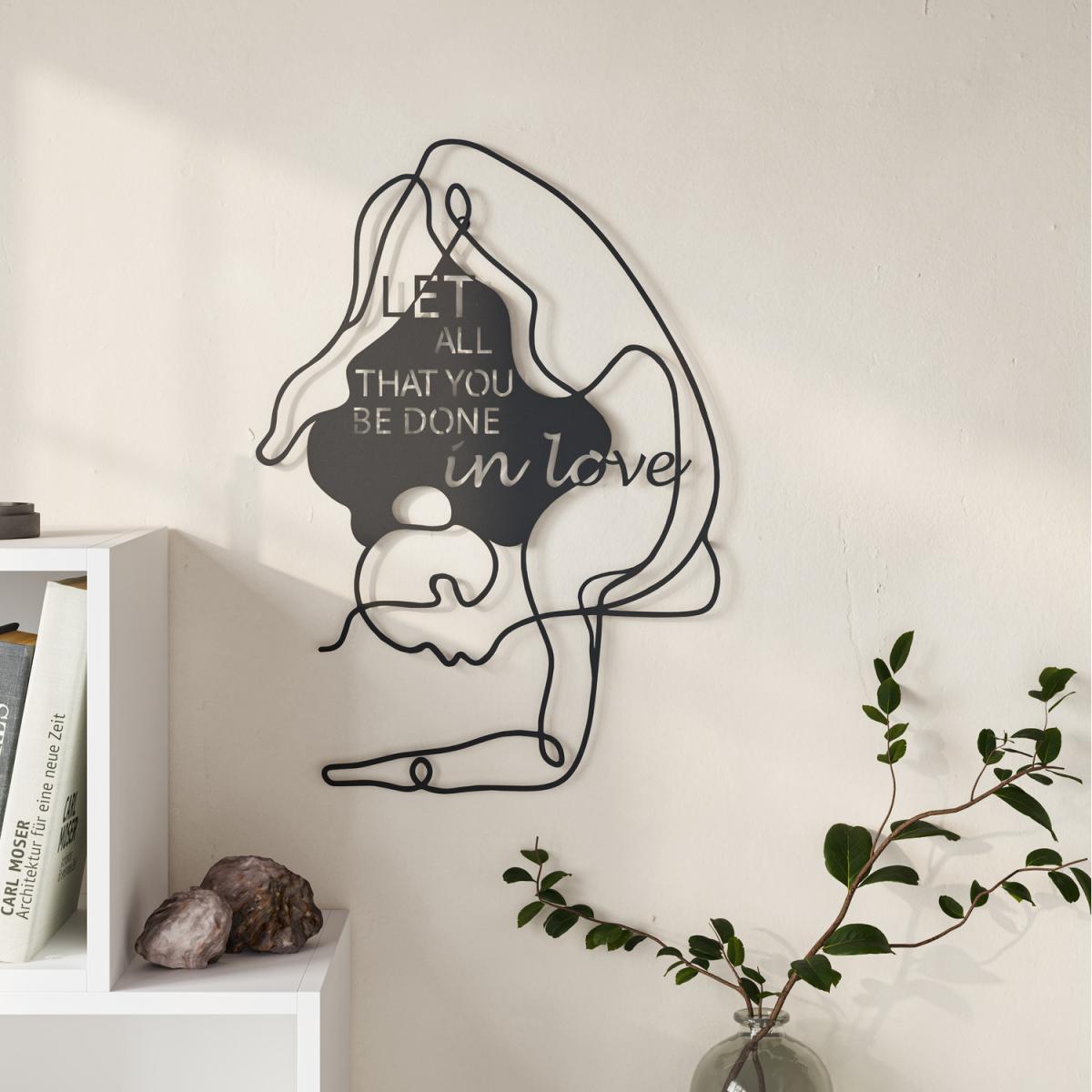 Do in love Modern Metal Wall Art Home Decorative Ornament - Black - Black – image 5