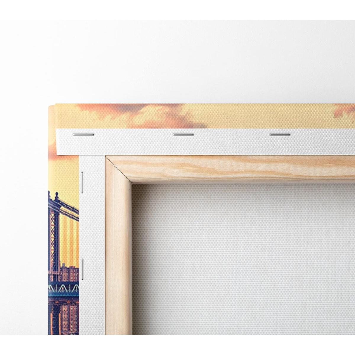 Bay Bridge New York Canvas Print Wall Art - Yellow / 66.04cm – image 3