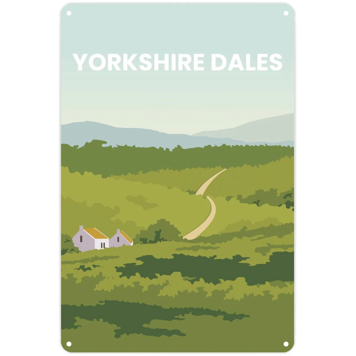 UK Destination Art Portrait Metal Wall Plaque - Home Décor Gift - Yorkshire Dales - New Forest – image 5