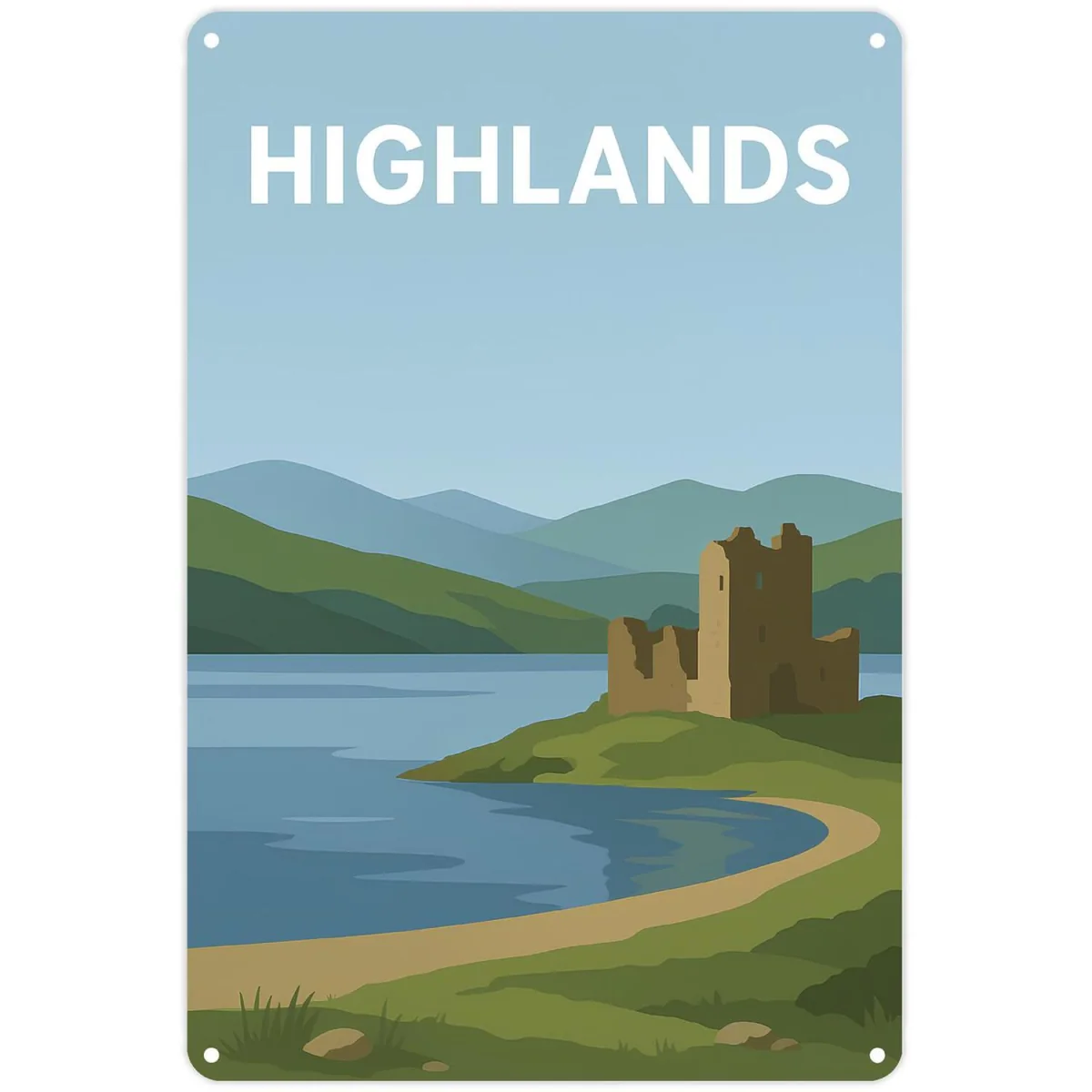 UK Destination Art Portrait Metal Wall Plaque - Home Décor Gift - Yorkshire Dales - New Forest – image 7