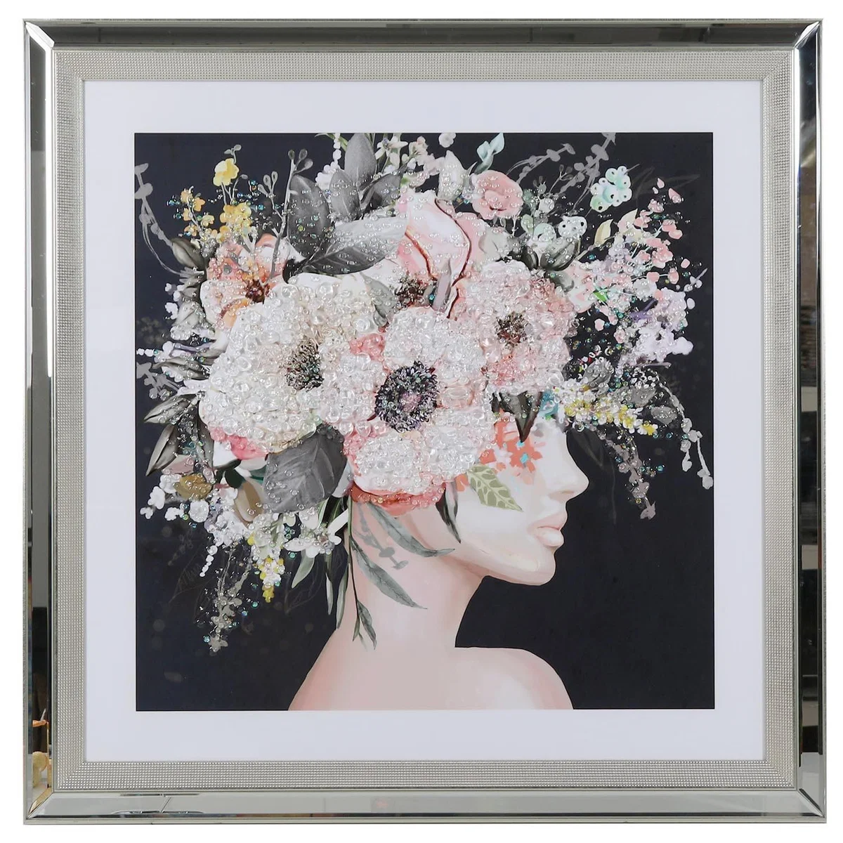 Floral Thoughts Jewelled Framed Art – image 2