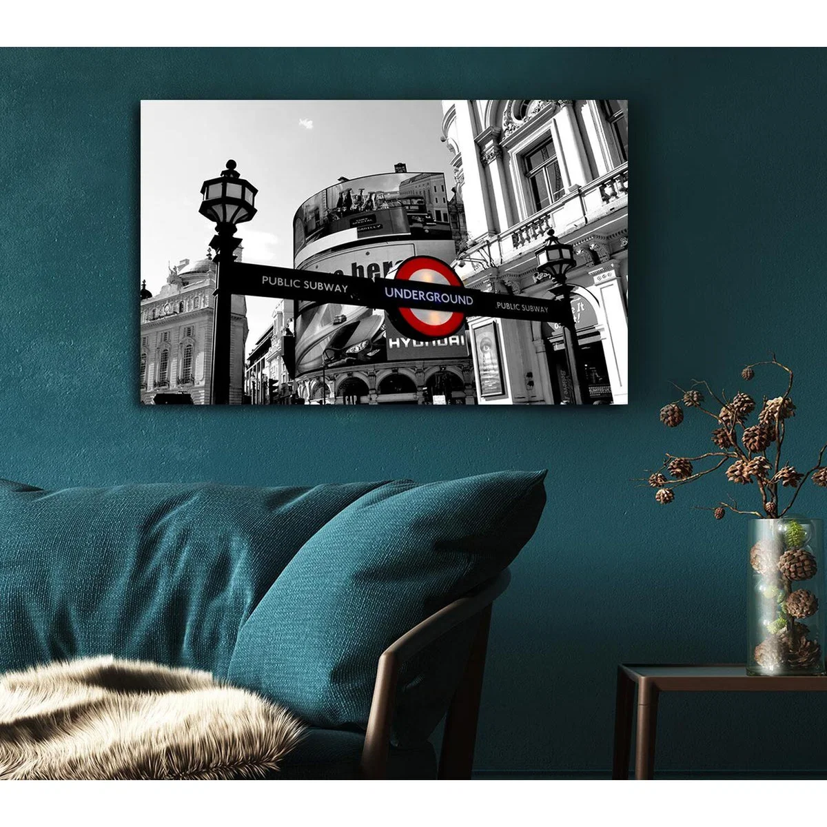 London Piccadilly Circus Canvas Print Wall Art - Yellow / 50.8cm – image 4