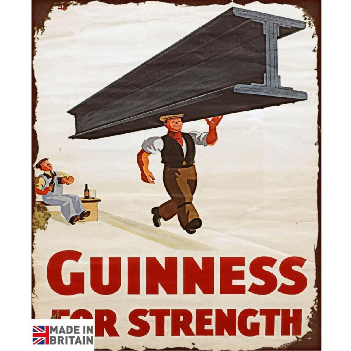 Small Metal Sign Guinness Beer Advert Girder - Brown – image 3