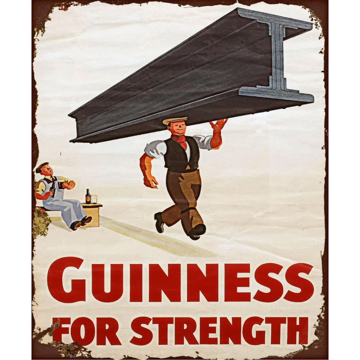 Small Metal Sign Guinness Beer Advert Girder - Brown – image 4