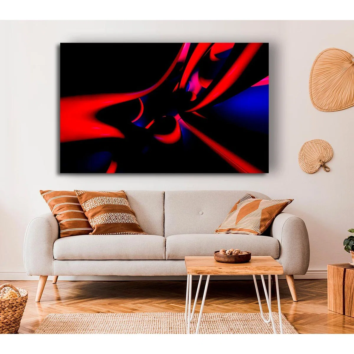Red Tubular Canvas Print Wall Art - Yellow / 50.8cm – image 4