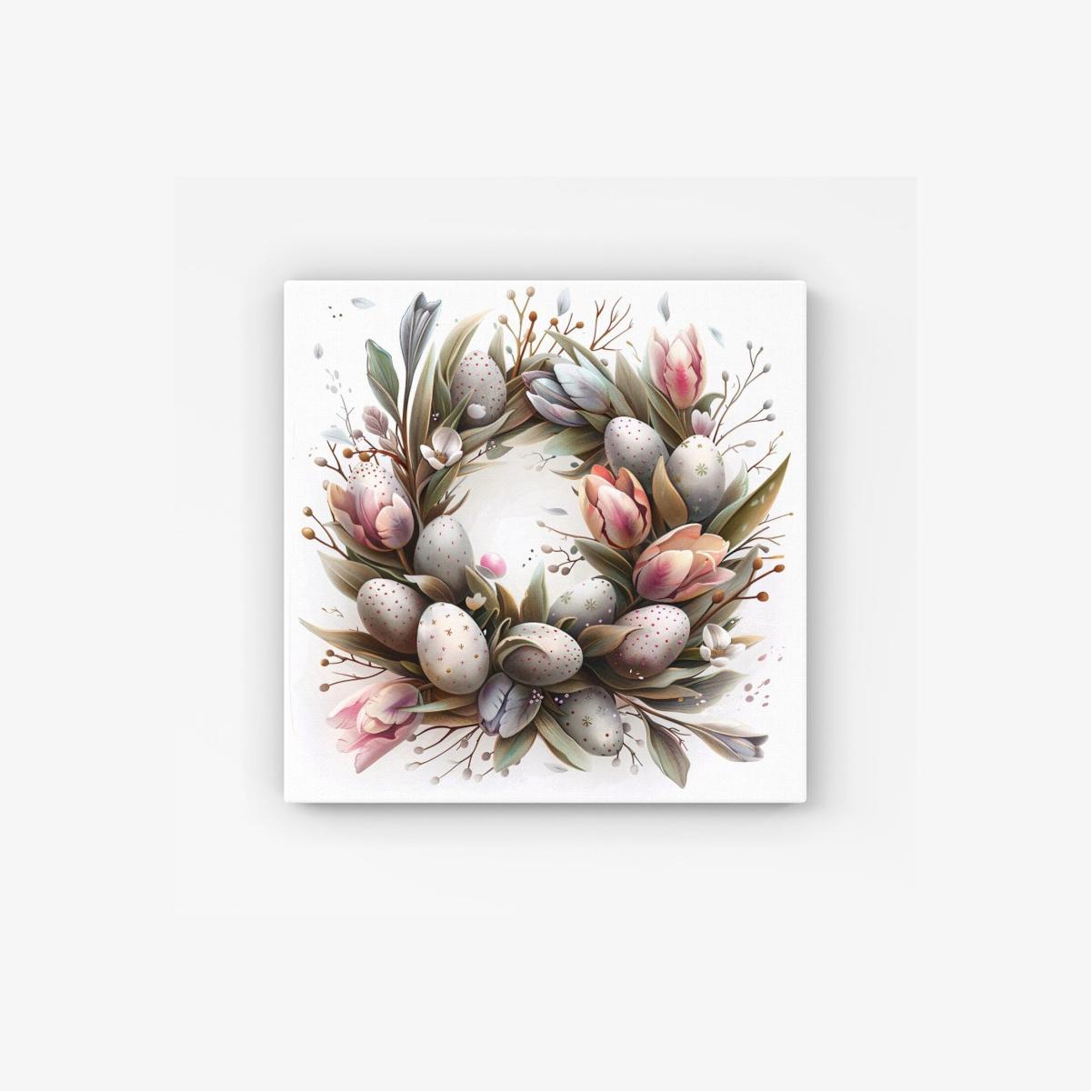Easter Egg Wreath HD Metal Print - Neutral / 30cm