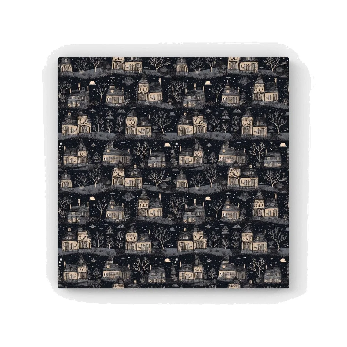 Spooky Haunted Houses HD Metal Print - Grey / 40cm