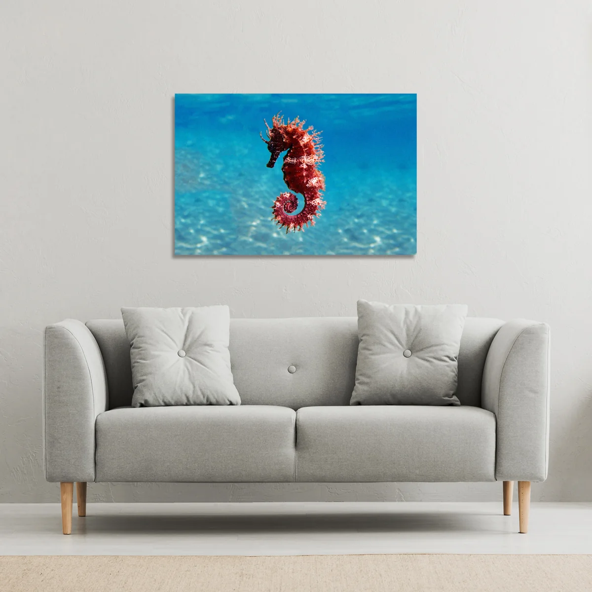 Mediterranean Seahorse Canvas Print - Blue / 46cm / 31cm – image 2