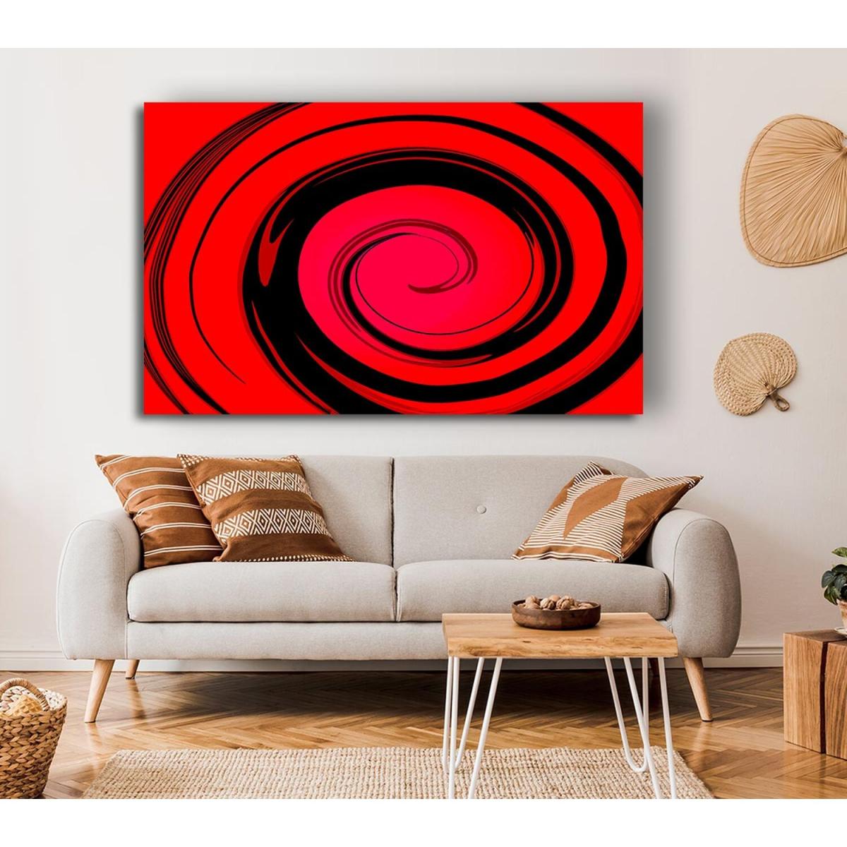 Red Liquid Swirl Canvas Print Wall Art - Yellow / 50.8cm – image 4